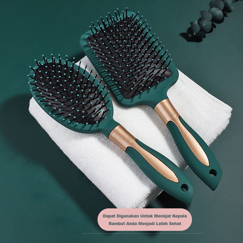 SISIR ANTI RONTOK RAMBUT HAIR BRUSH STATIS (HIJAU)