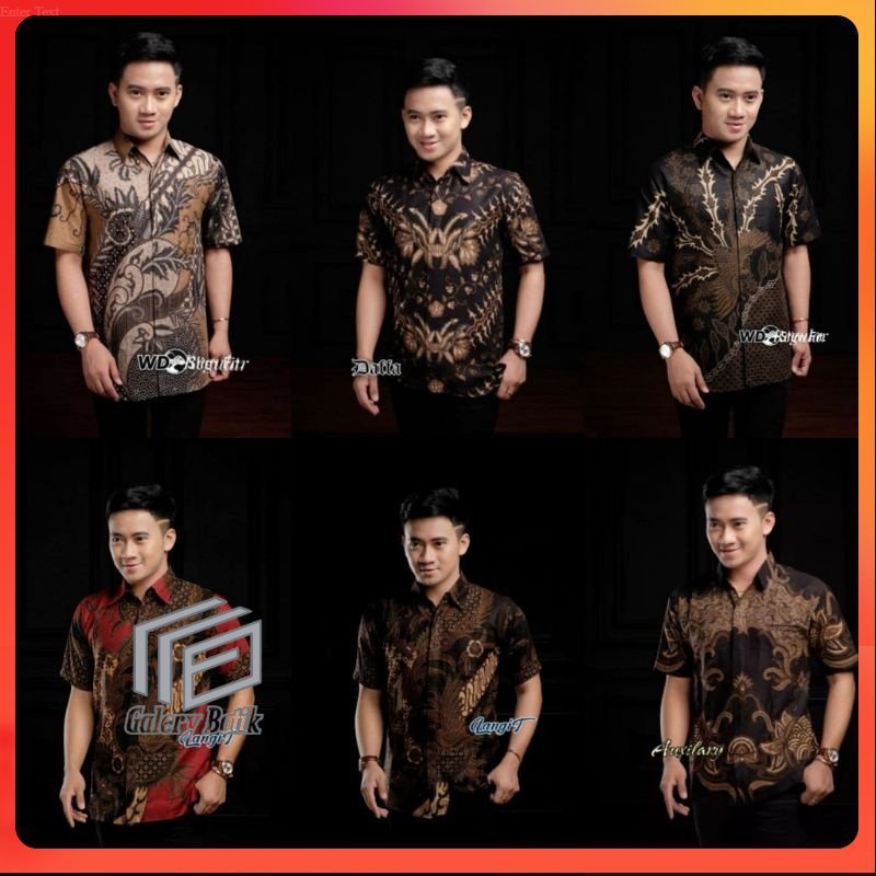 Batik pria lengen pendek  PREMIUM motif KERATONAN GALERY BATIK size M L XL[GB]