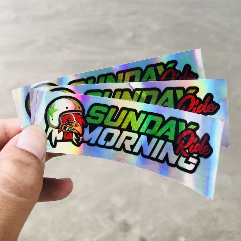 

stiker sunday morning hologram
