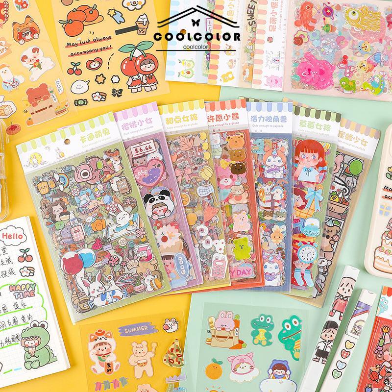 COD❤️102Pcs Stiker Graffiti Kartun Beruang Lucu Anti Air Untuk Dekorasi Kopersepeda DIY Stationary- cl