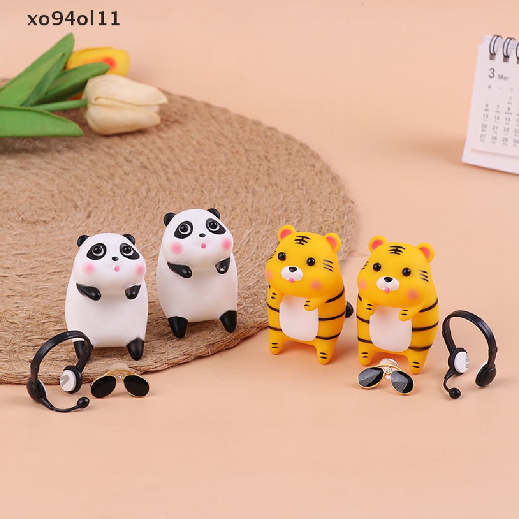 Xo Cute Hiasan Interior Mobil Liontin Macan/Panda Dengan Kacamata Dan Earphone OL