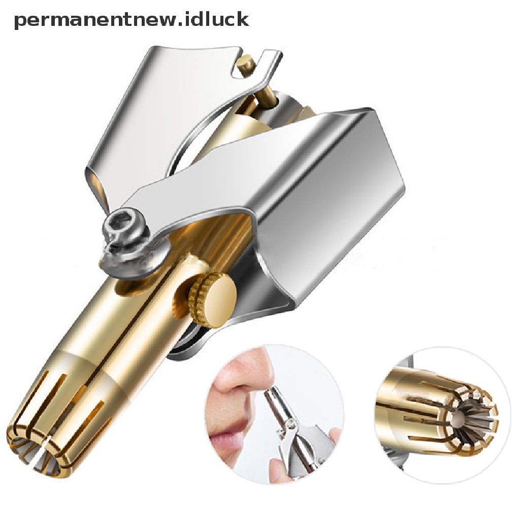 [luckypermanentnew] Alat Cukur Hidung Untuk Pria Stainless Steel Manual Trimmer Washable Portable Nose Ear Hair Trimmer [ID]