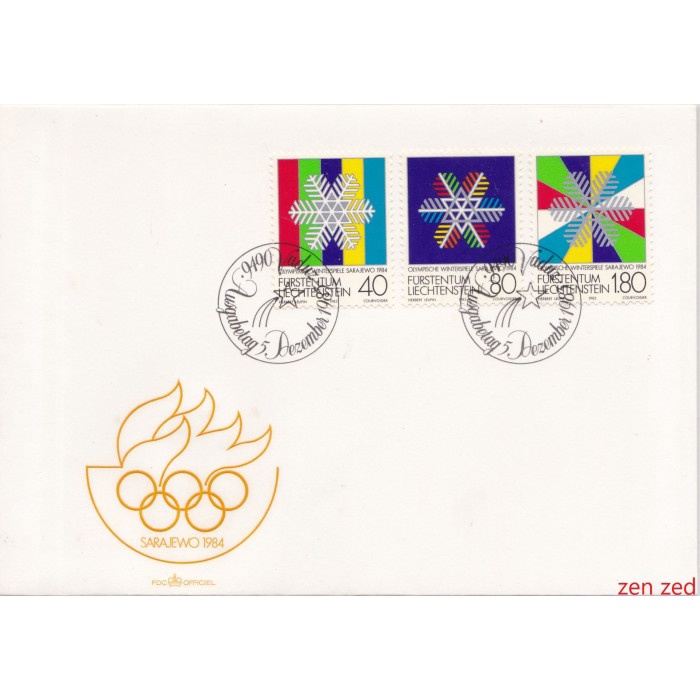 

A646 Prangko Liechtenstein FDC 1983 Winter Olympic Games 1 Pcs