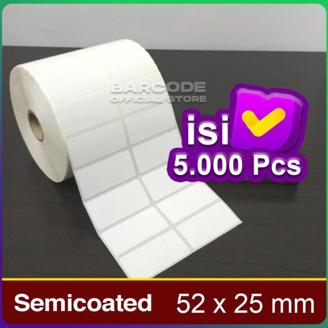 

LABEL BARCODE 52 X 25 - 2 LINE - KERTAS STICKER LABEL SEMICOATED