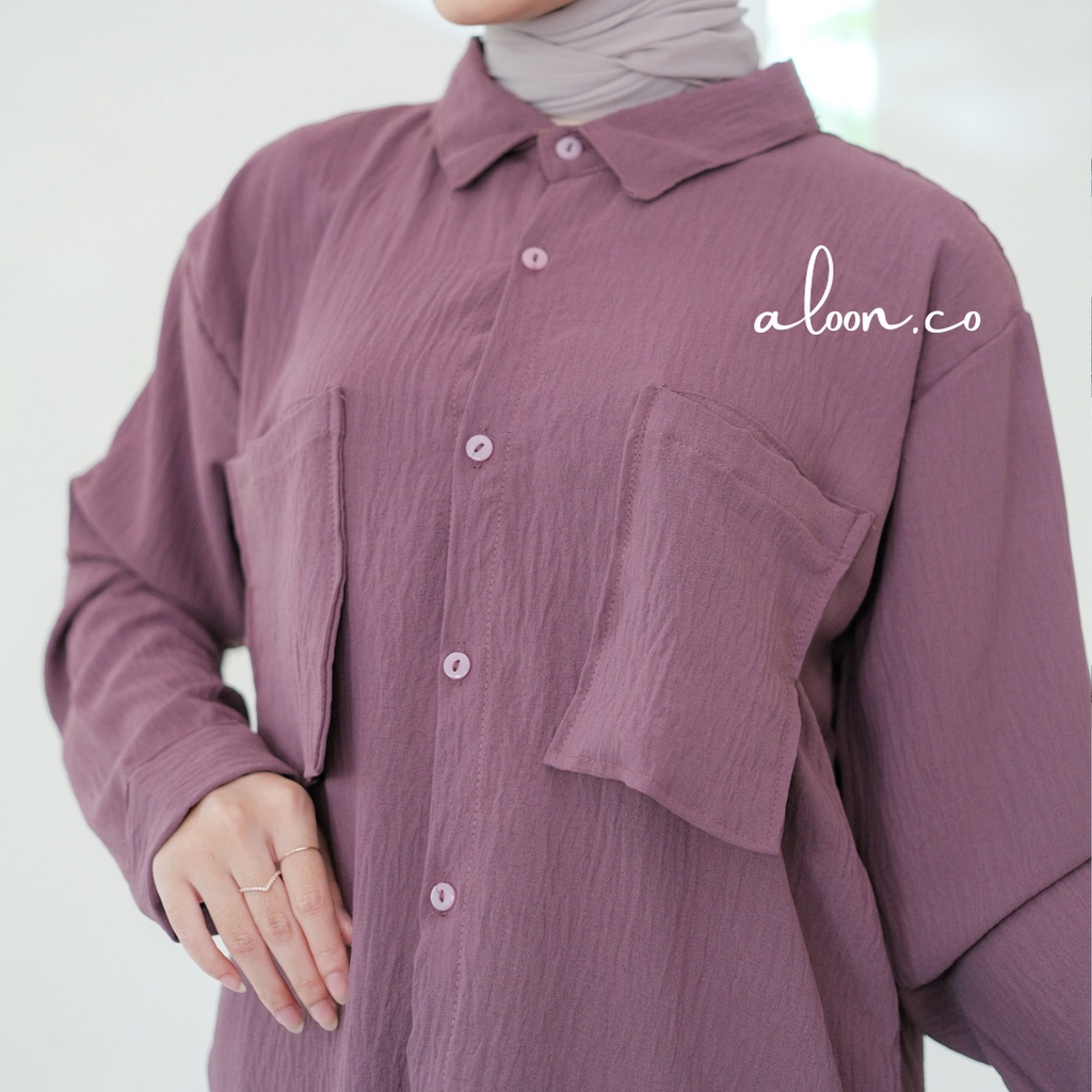 Asya One Set Oversize Bahan Crinkle Airflow Busui Friendly – Baju One Set Wanita Korean Style Jumbo