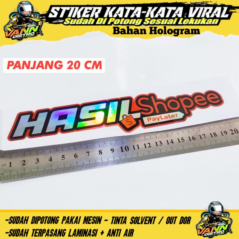 Stiker hasil shopee panjang