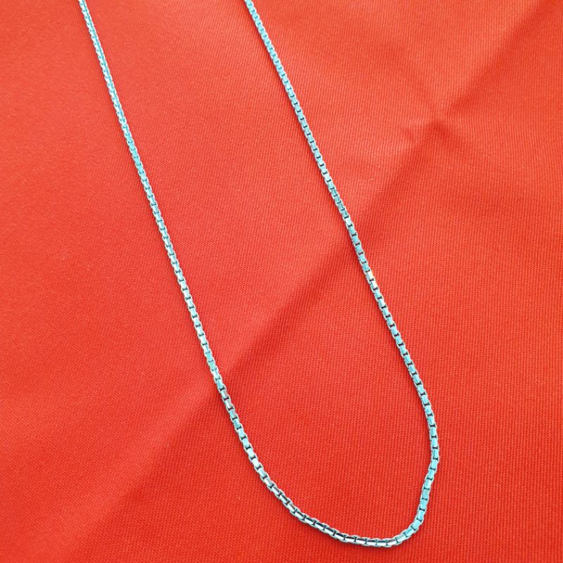 Kalung cowo panjang italy emas putih asli kadar 420