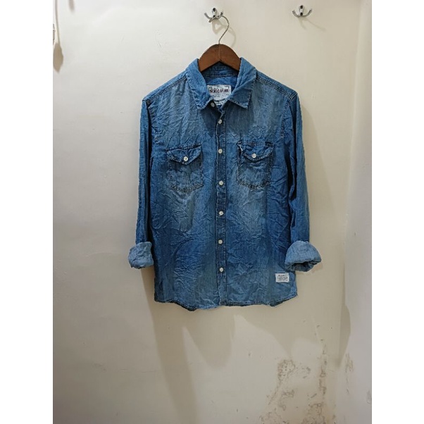 Kemeja denim indigo bank second