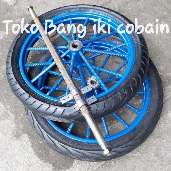 Roda Gerobak Dorong 1Set Ruji Besi 8Besar Ring 17Inch Roda Kastor Ban