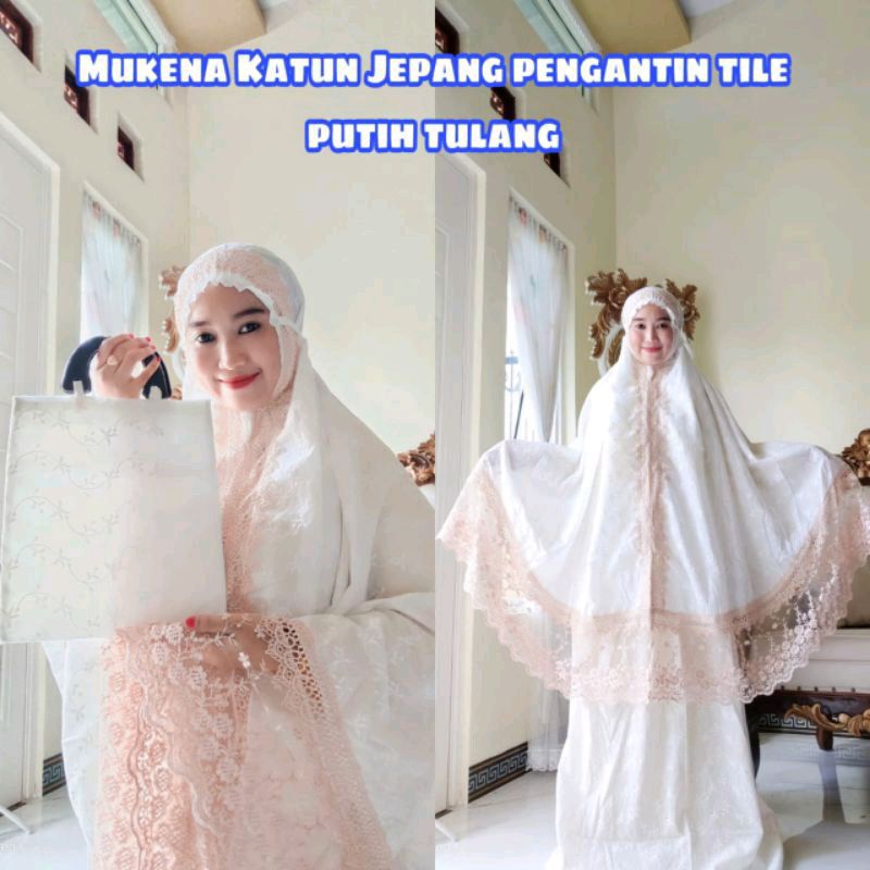Mukena katun jepang renda tile mukena dewasa mukena cantik mukena mewah mukena hantaran mukena penga