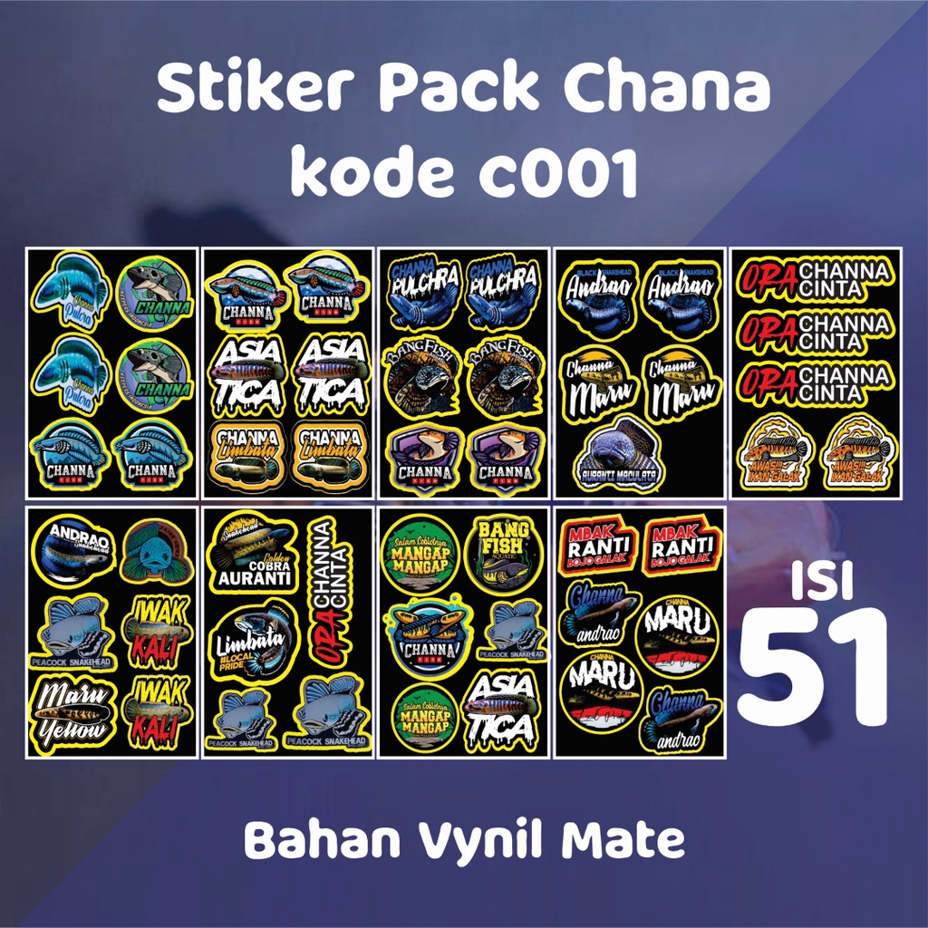 

CETAK STIKER VINYL LEMBARAN PRINTING / PAKET STIKER CHANNA