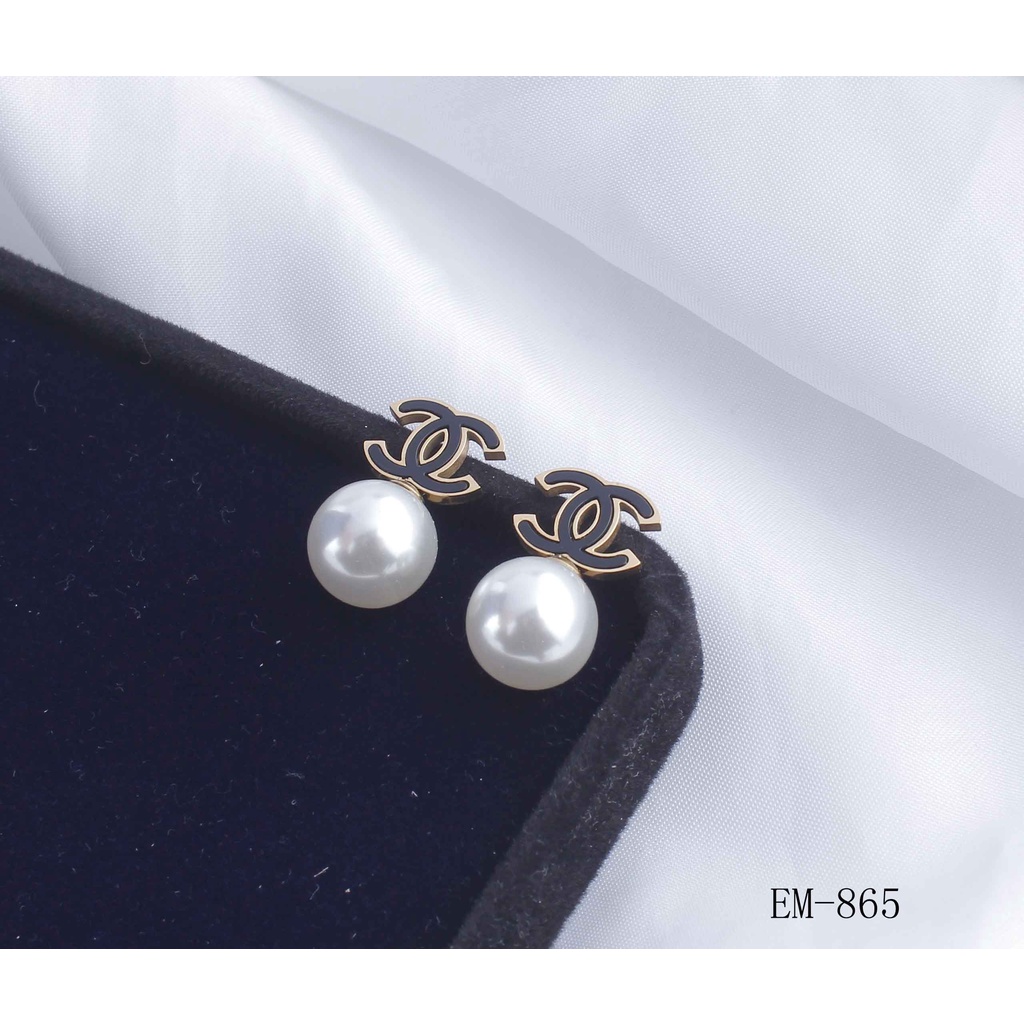 Anting Titamnium Mata Mutiara Perhiasan Fashion 865/849