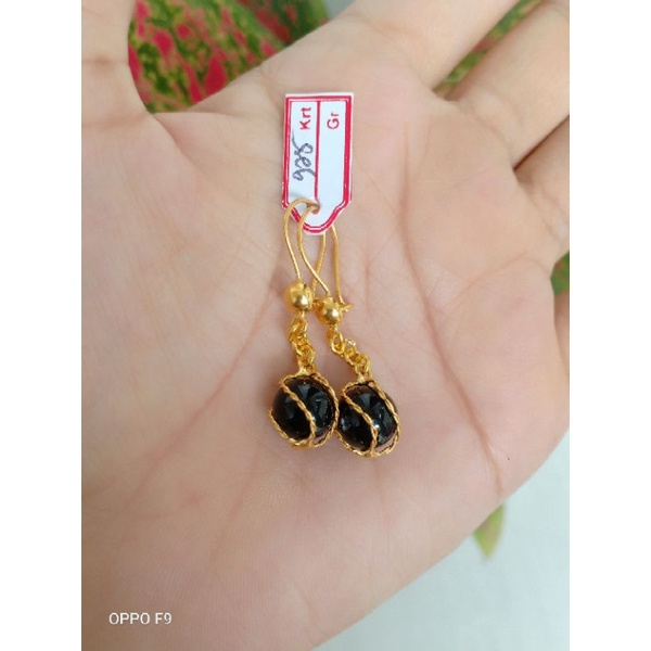 anting perak asli 925 lapis emas 22karat