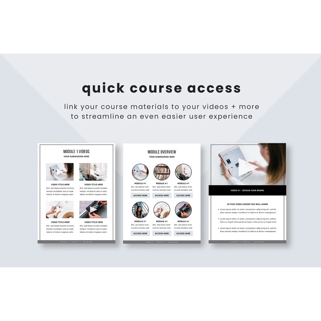 eCourse Workbook Templates