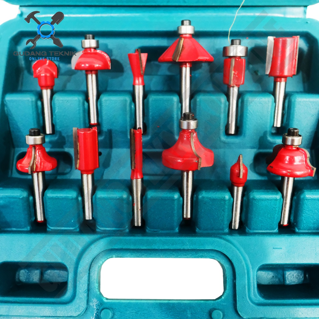 Mata Profil Kayu SET 12pcs MAILTANK SH121 / Router Bit Set 12 Pcs Mata Trimmer Trimer SH 121 SH-121 MAILTANK
