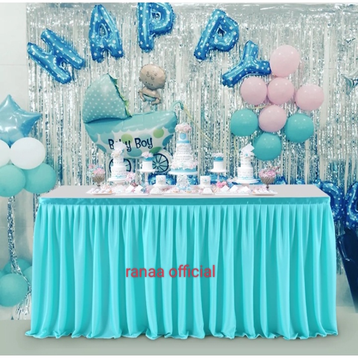 skirting pinggiran meja TINGGI 50 cm dekorasi meja prasmanan penutup pinggir meja sku 46