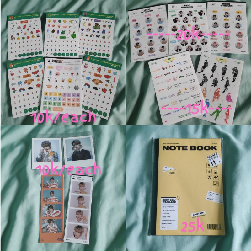 Enhypen ggu ggu 2022 22 sticker notebook pola photostrip grup jake