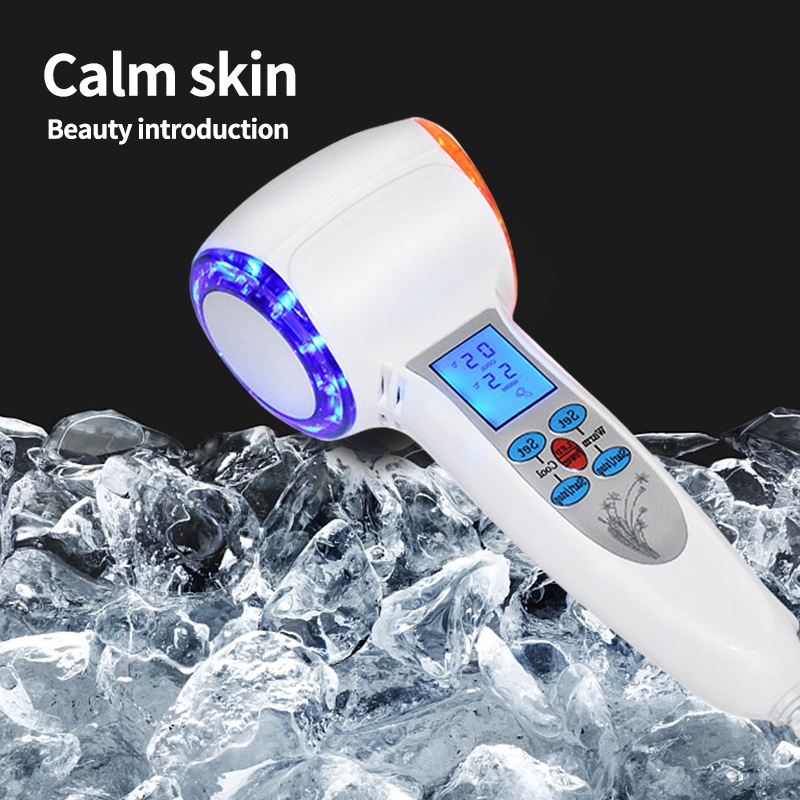 Alat Setrika Facial Wajah Hammer Hot And Cold Panas Dingin Lcd Screen Control Facelift Hammer Hot And Cold &amp; Tubuh Dermaroller Pijat Elektrik Setrika Wajah