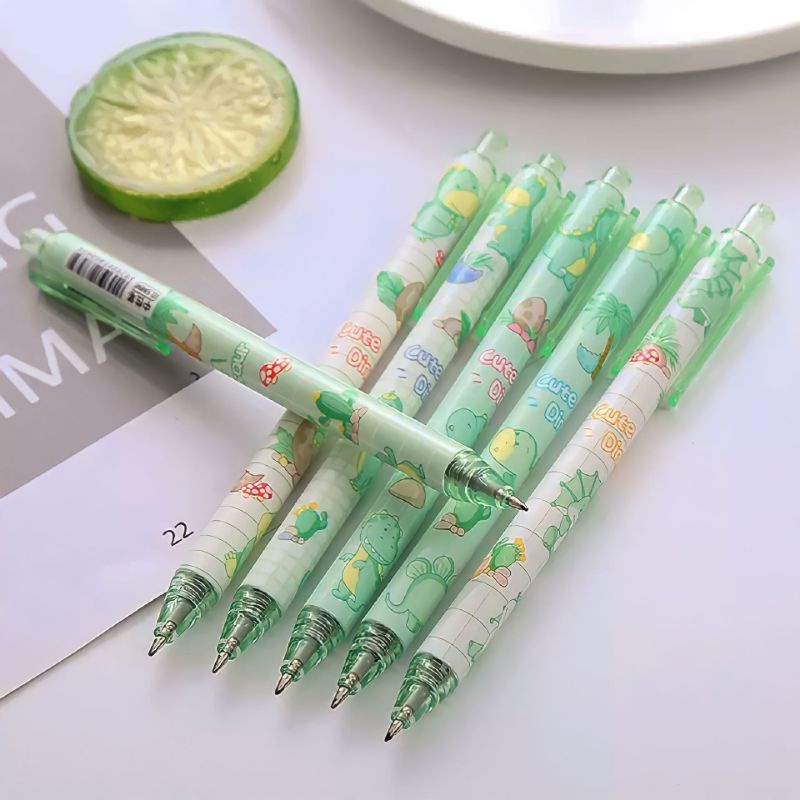 

Pulpen gel mekanik motif Green Dinosaurus