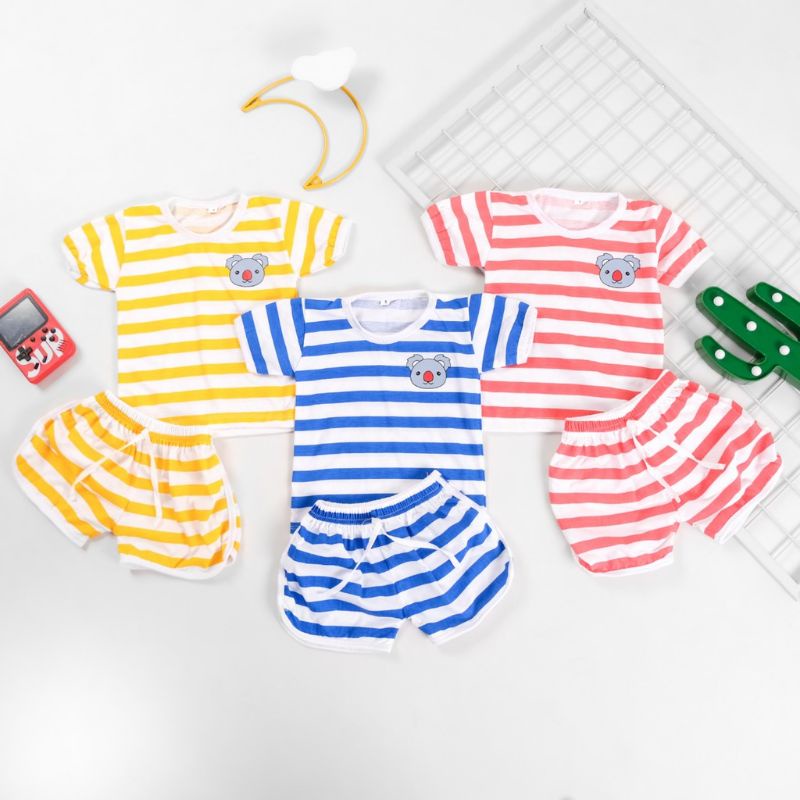setelan anak salur unisex - setelan koala salur
