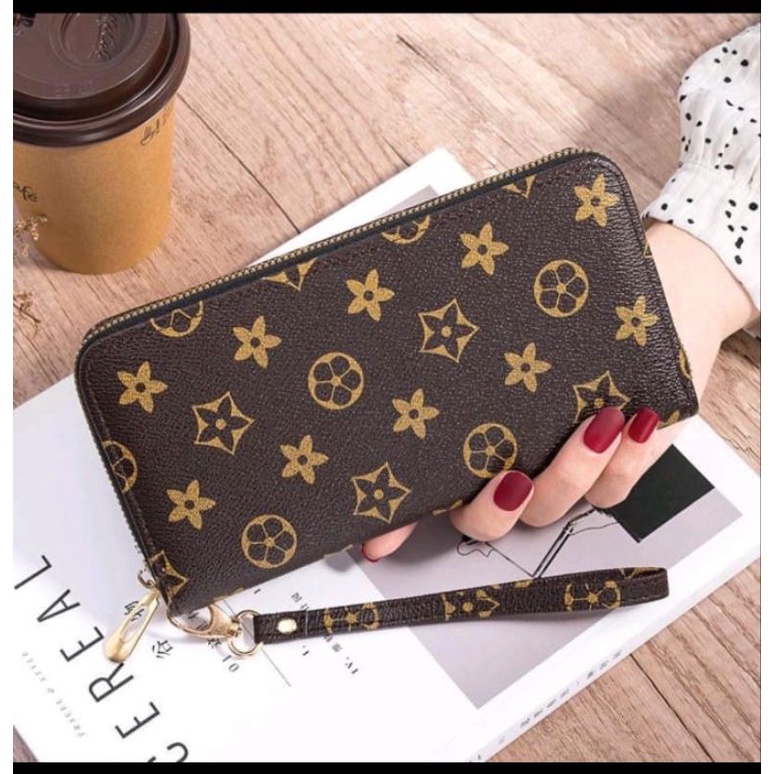 DOMPET WANITA PANJANG ELV DOMPET WANITA ASLI IMPORT DOMPET SERBAGUNA  ADA TEMPAT UANG DAN HP DOMPET RESLETING