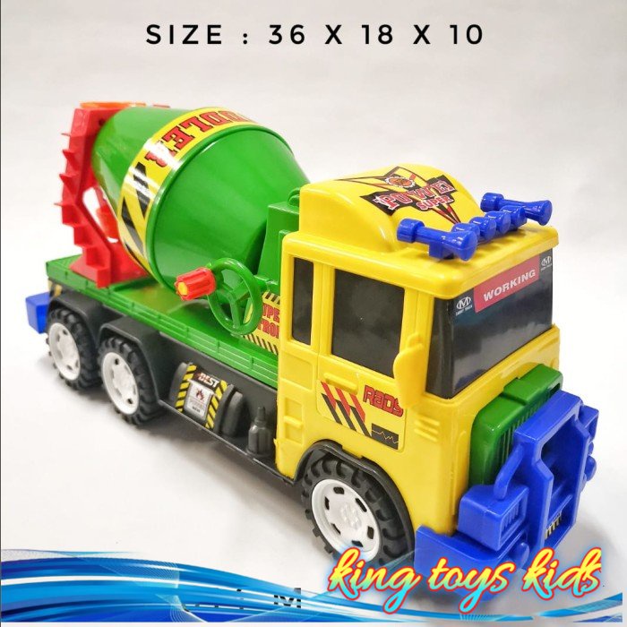 TERBAIK / Mainan Anak Mobil Konstruksi Molen GBK 3014 M / Mixer Truck Friction