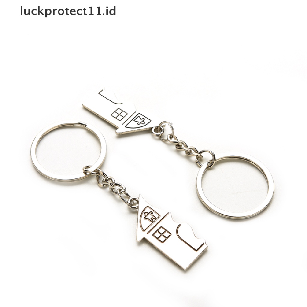 /Fashion Hot//// 2pcs Gantungan Kunci Bentuk Rumah Gantungan Kunci Untuk Pecinta Valene day Love Key Fob.