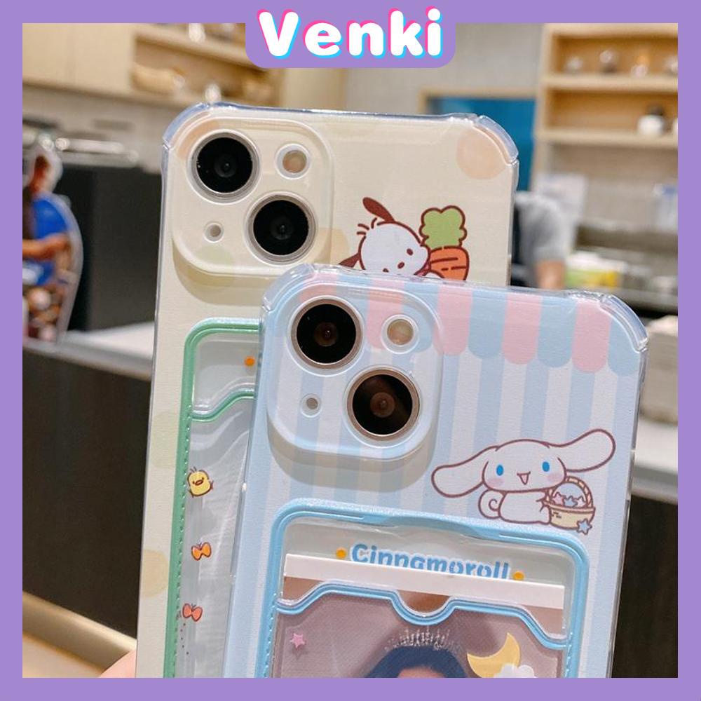 Case iPhone 14 Pro Max Card Holder Case Transparent Simple Case Card Storage Cute Dog Camera Protection Shockproof For iPhone 14 13 12 11 Plus Pro Max 7 Plus X XR