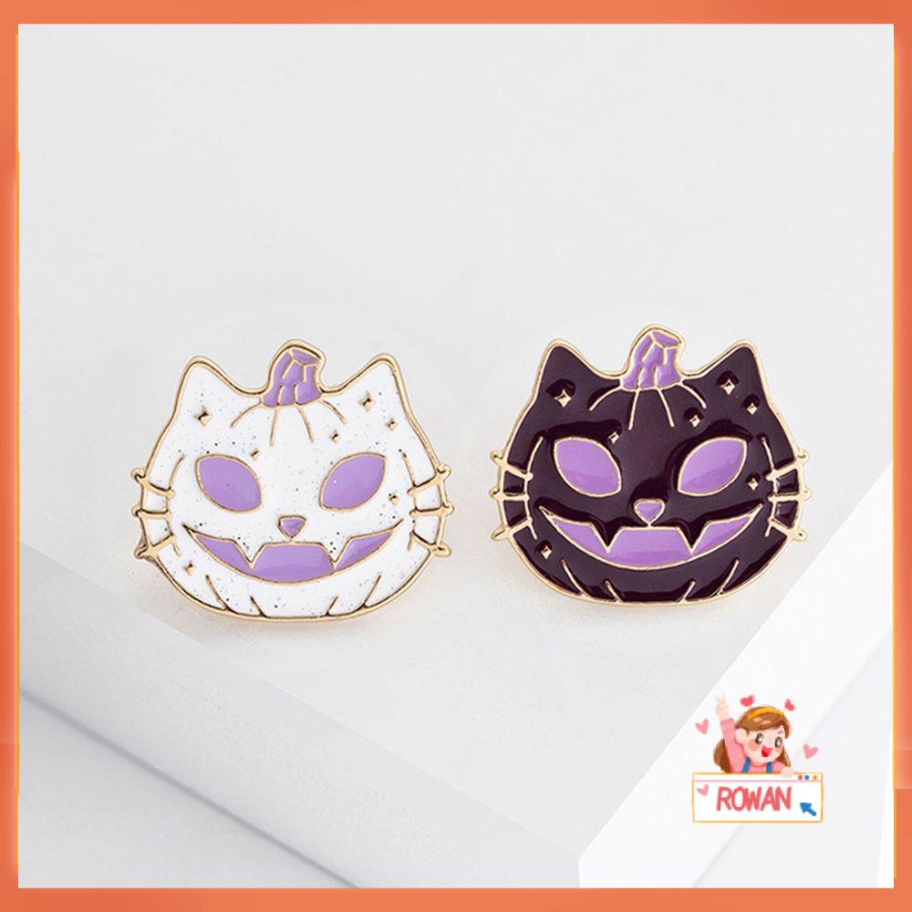 R-bunga Halloween Bros Lucu Kartun Lencana Perhiasan Labu Kucing Bros