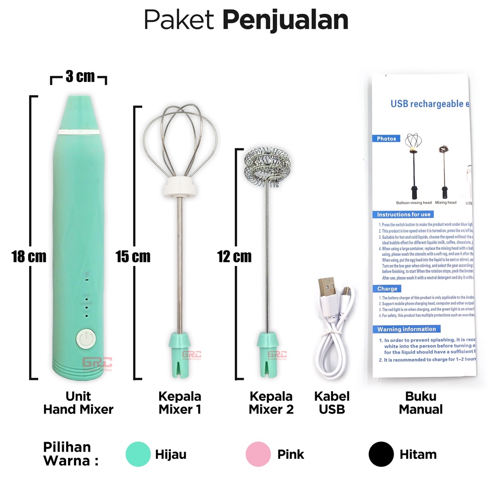 Mixer Mini Portable Hand Pengaduk Kopi Susu Telur Kue Elektrik Kitchen