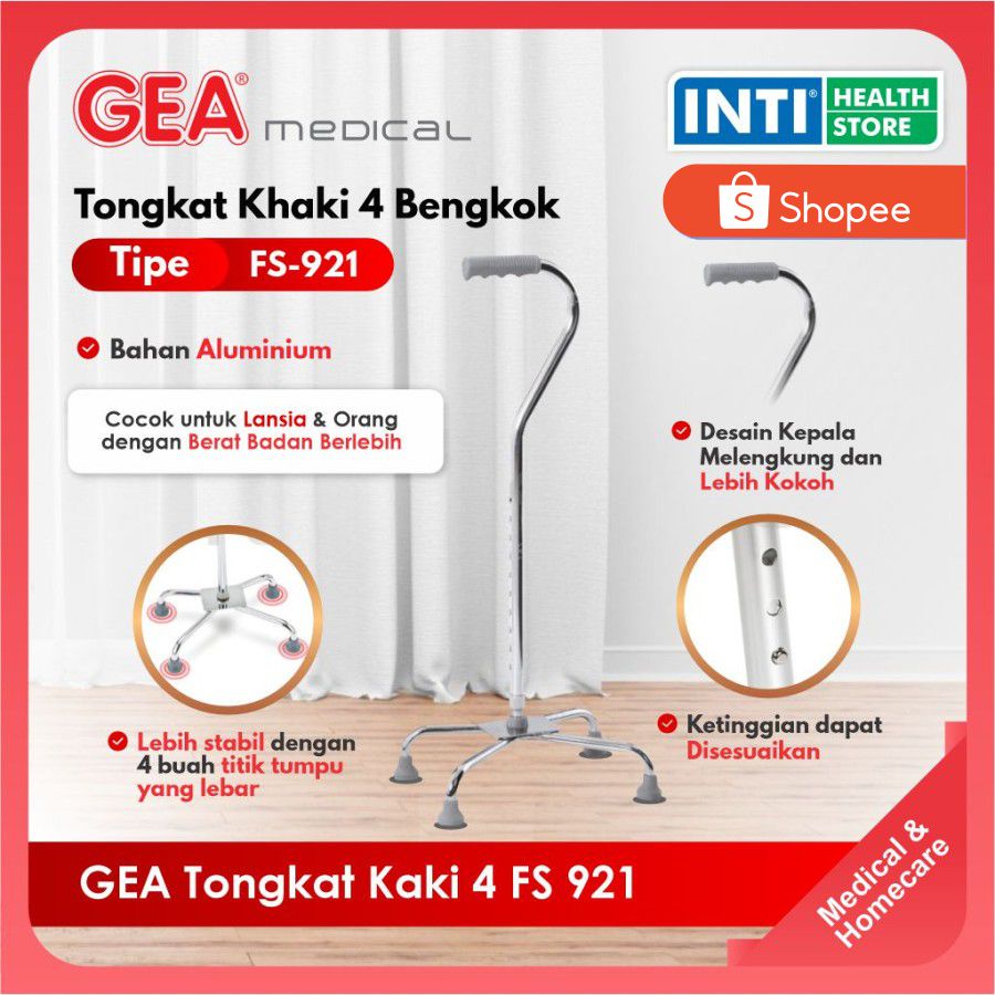 Gea | Tongkat Kaki 4 FS-921 | Alat Bantu Jalan FS-921