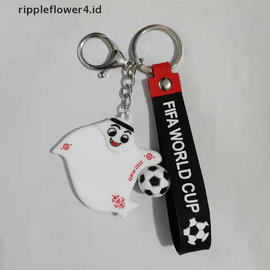 {rippleflower4.id} Gantungan Kunci Piala Dunia Fifa 2022gantungan Kunci Untuk Fans Sepak Bola Pria Hadiah Maskot PVC Keyring~