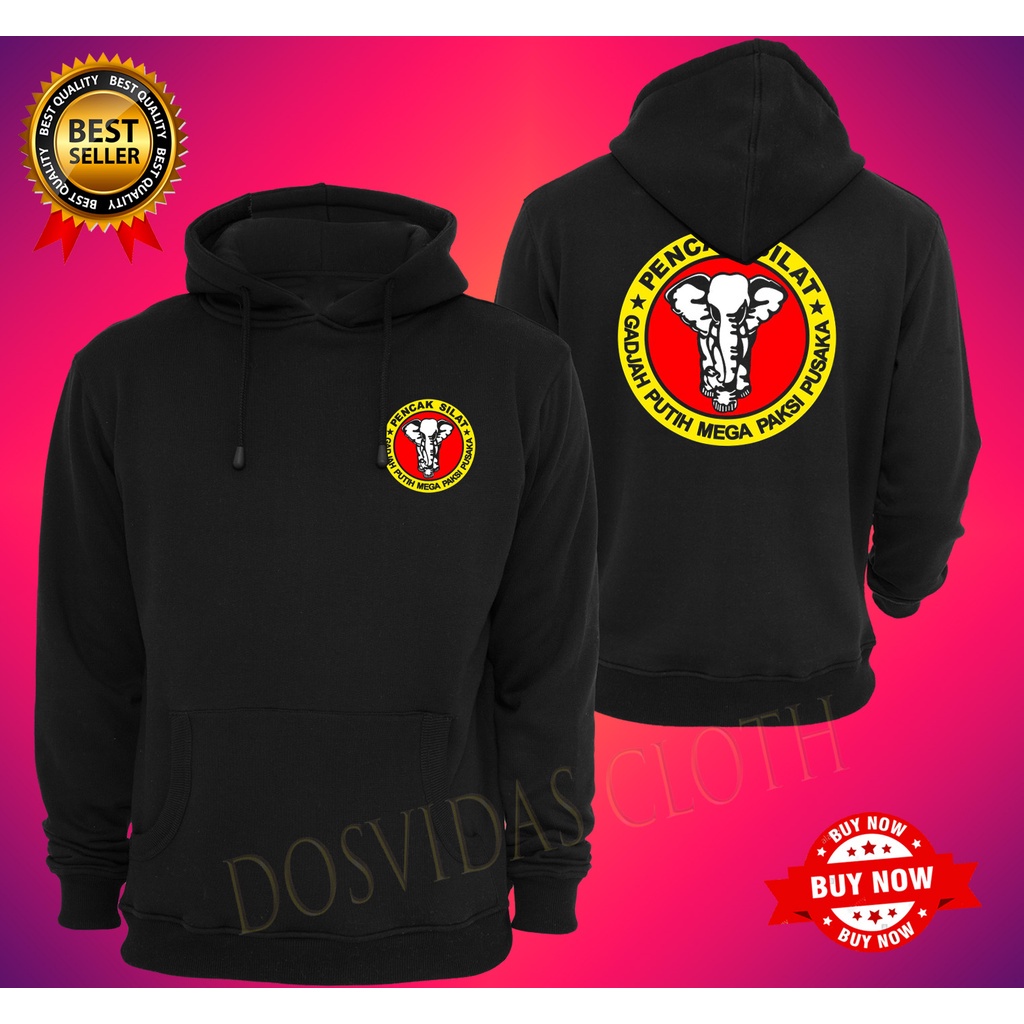 Jaket Sweater Hoodie PENCAK SILAT GADJAH PUTIH  Keren Pria & Wanita