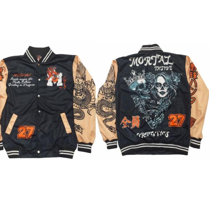 Ready Varsity Mortal Kamikaze Jacket Baseball Pria Wanita Size L XL