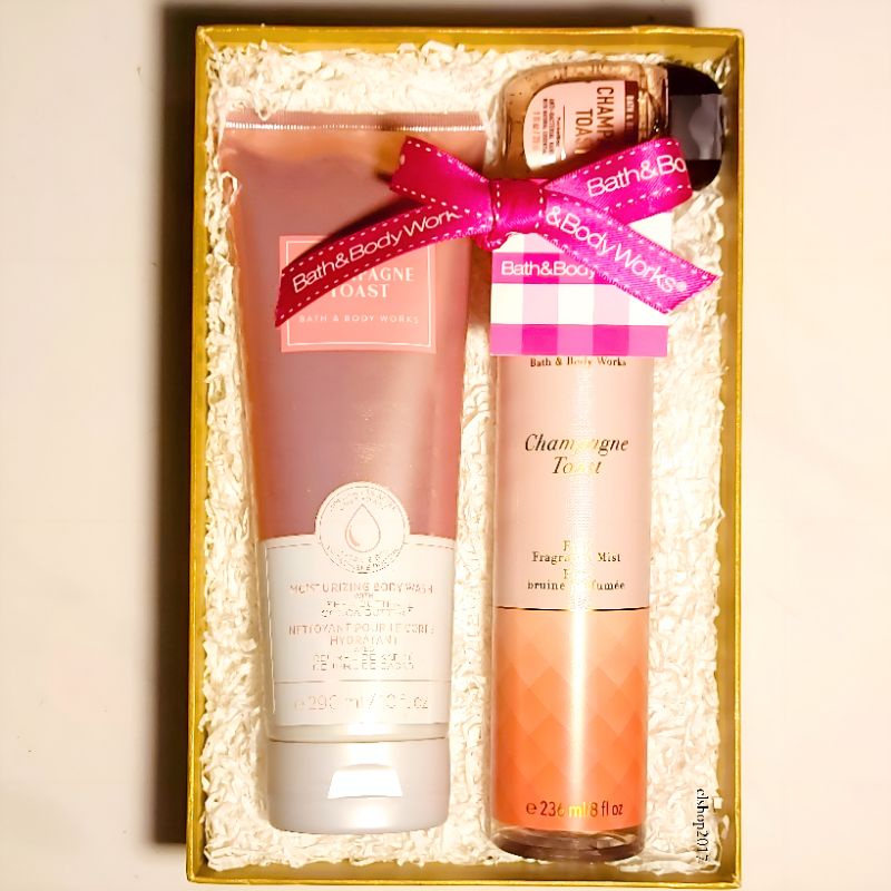 BBW CHAMPAGNE TOAST TRAVEL SIZE GIFT SET BATH &amp; BODY WORKS