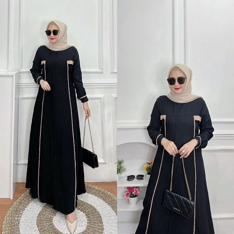 IRINA Dress gamis bahan crinkel ld 110 gamis kondangan gamis daily