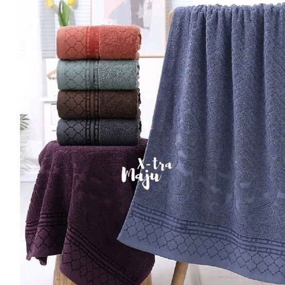 Handuk mandi katun 70cmx140cm / handuk dewasa handuk katun motif daya serap