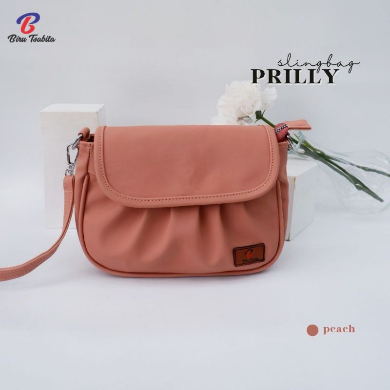 PRILLY SLING BAG BY BIRU TSABITA BAHAN CHOCOLT ANTI AIR WATERPROOF PREMIUM TAS SELEMPANG PREMIUM