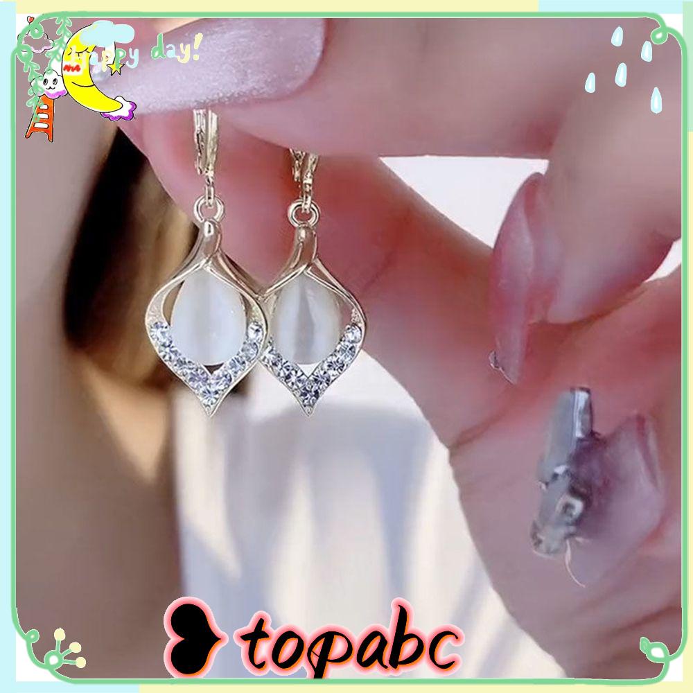 Top Drop Earrings Anting Wanita Perhiasan Mewah Berkilau Vintage Menjuntai