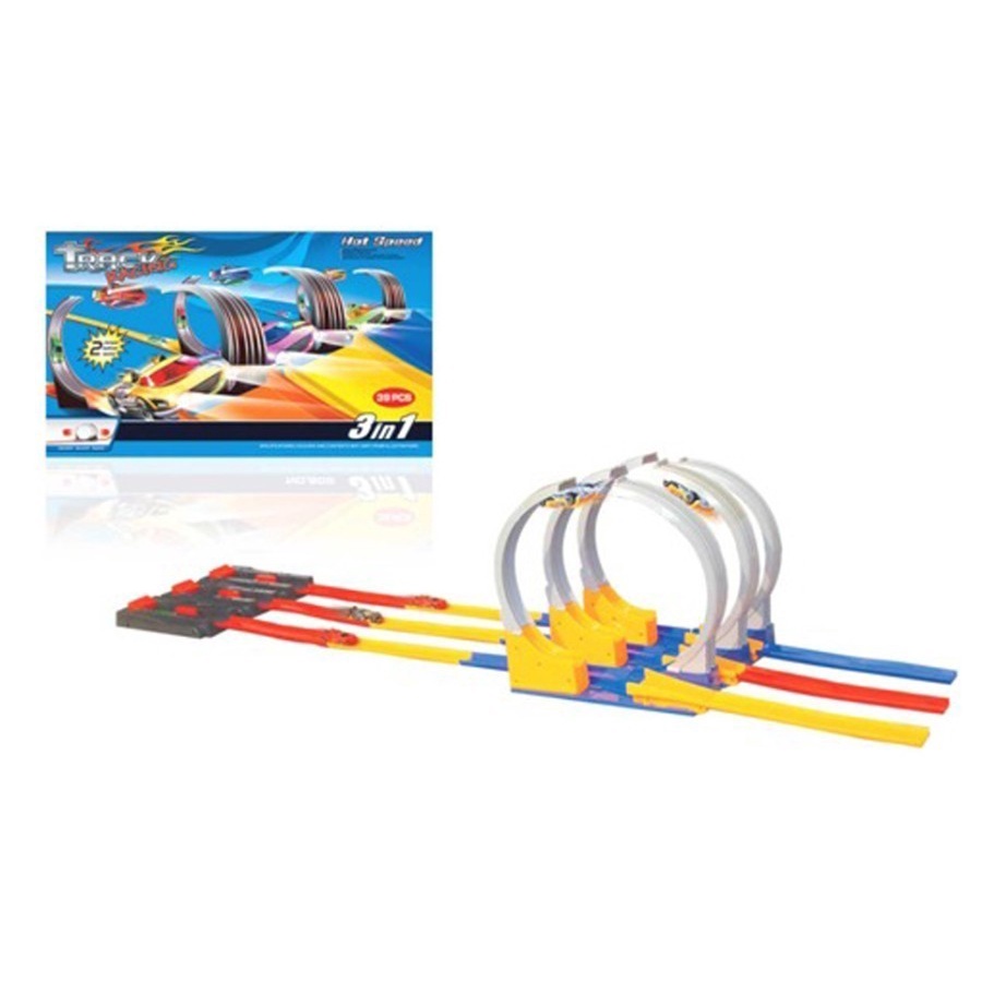 Mainan anak laki Track racing hotwheels halilintar 3 jalur