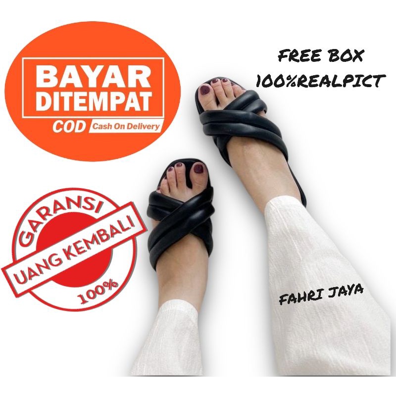 ZARA Sandal Wanita Terbaru / Sandal Wanita Model Silang / Sandal Wanita model slempang / Sandal Slop