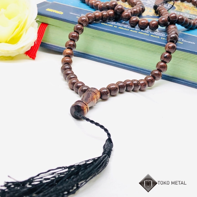 Tasbih 99 Butir Kayu Galih Asem Dm 6 mm &amp; 8 mm [ Toko Metal ]