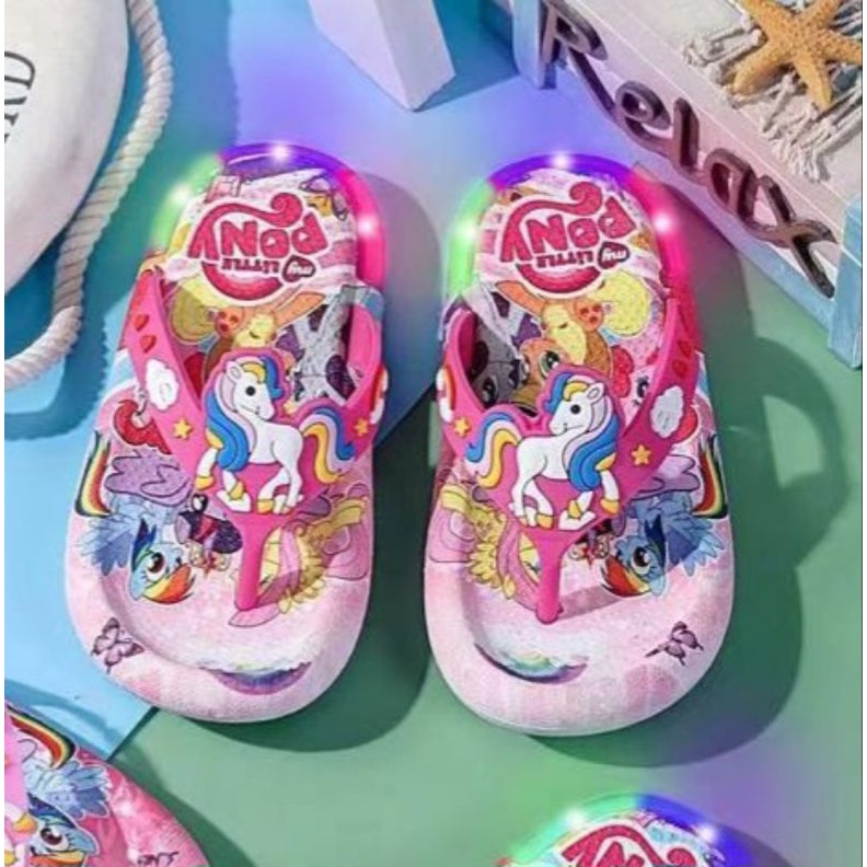 SANDAL JEPIT ANAK PEREMPUAN WITH LIGHT SANDAL ANAK IMPORT LITLE PONY NYAMAN