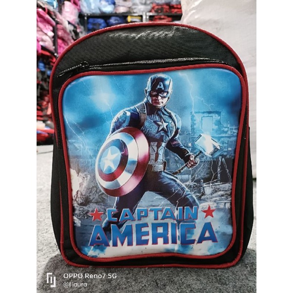 Tas ransel anak laki-laki PUAD TK tas anak karakter superhero betmen kapten - tas anak