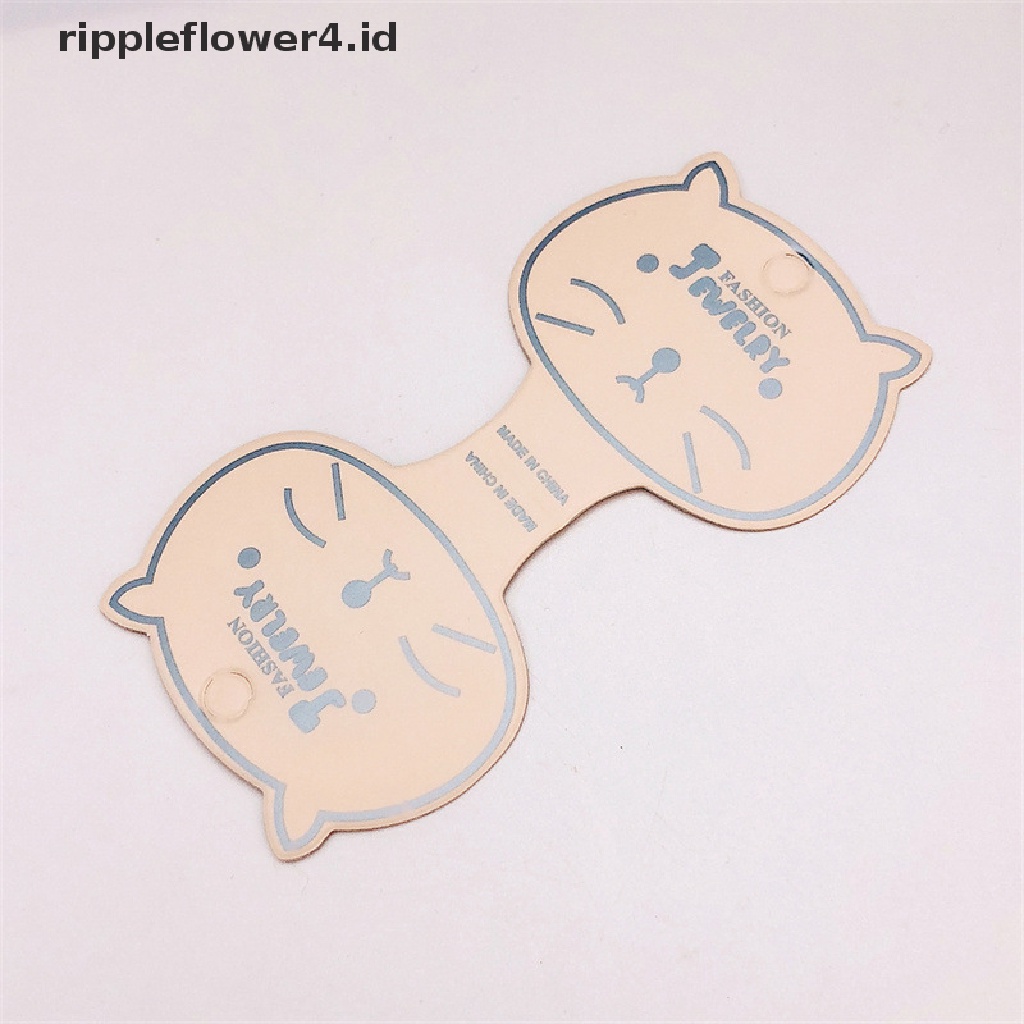 {rippleflower4.id} 50pcs Kertas Kraft Wajah Kucing Packing Tag Kartu Handmade Rambut Perhiasan Display Cap~