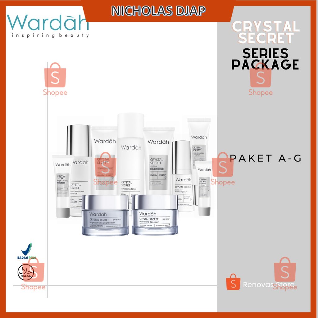 Jual Paket Wardah Crystal Secret White Secret Whitening Series Paket A G Shopee Indonesia