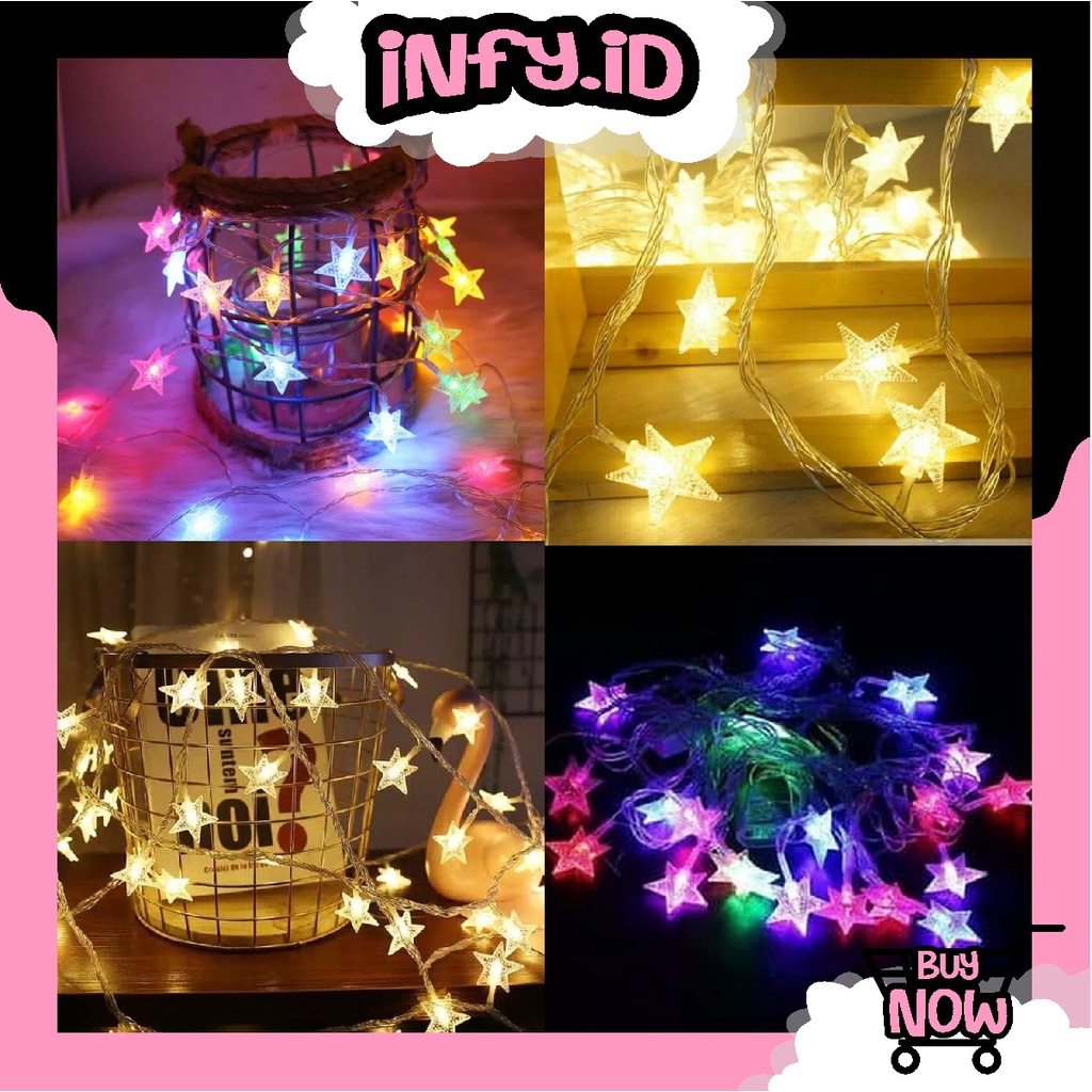 INFY - Tumblr Bintang 7.5 Meter LED /Lampu Tumblr Bintang /Lampu Twinkle Light Warna Warni / E006 COD