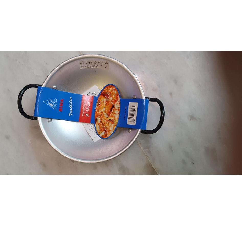 New Stock Bima Wajan Wok Kecil Alumunium Mini Pan Premium Alumunium 18 cm AL084