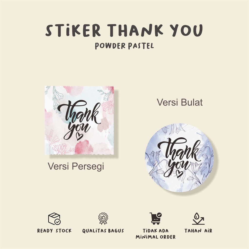 

murah stiker thank you POWDER PASTEL/label paking terimakasih
