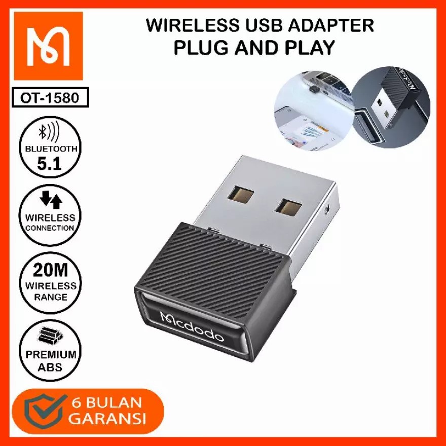 Adapter USB Bluetooth Receiver MCDODO OT-1580 USB Bluetooth 5.1